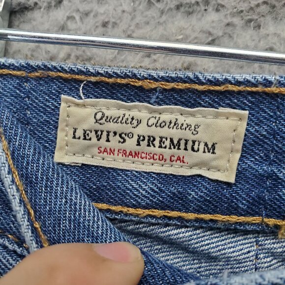 Levis Jeans Womens 27 Blue 501 90s Button Fly Straight Leg Denim - Picture 3 of 14